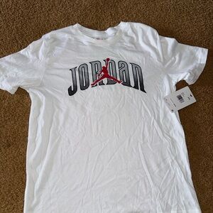 Jordan White and Red Logo Tee